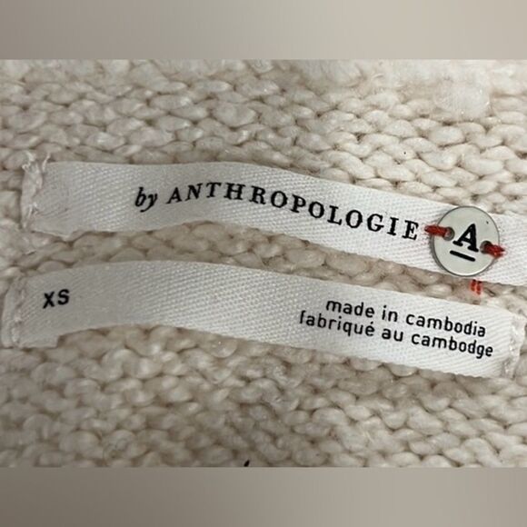 By Anthropologie cream cow neck sweater size XS - Picture 6 of 9